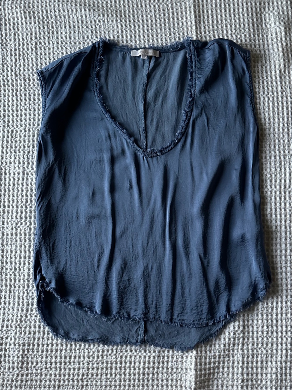 Olivaceous Blue V-Neck Lightweight Blouse small